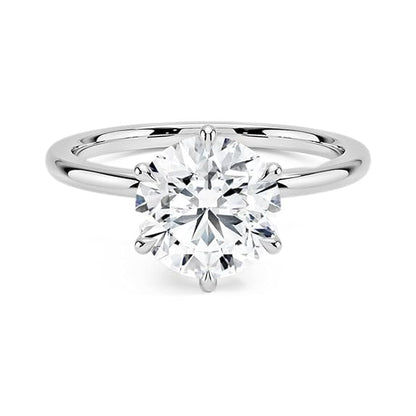 Solitaire Ring -  Silver Plated - Adjustable Size