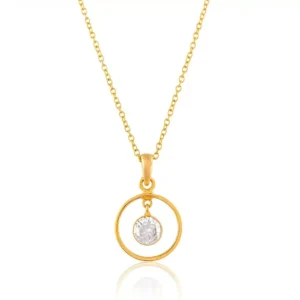 Gold Plated Ring Pendant with American Diamond Locket