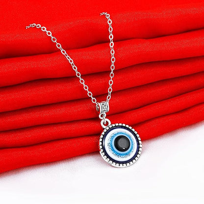 Evil Eye Silver Chain Pendant For Boys And Girls
