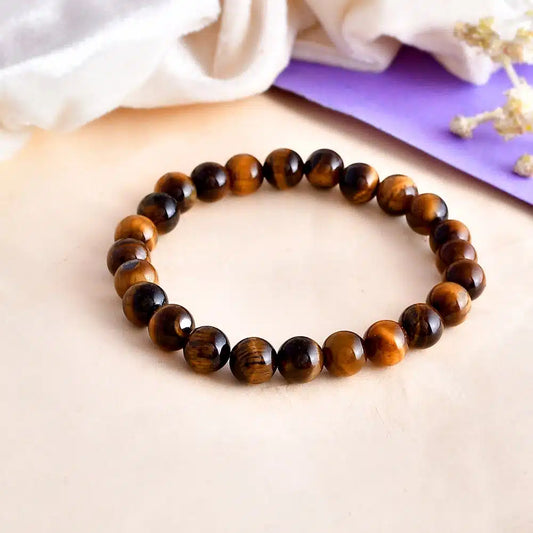 Tiger’s Eye Stone Bracelet | Black Brown Colour | Stretchable