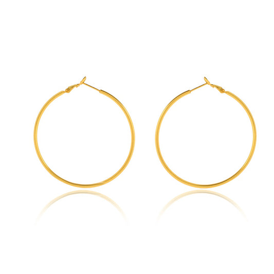 Circular Round Hoop Earrings - Medium