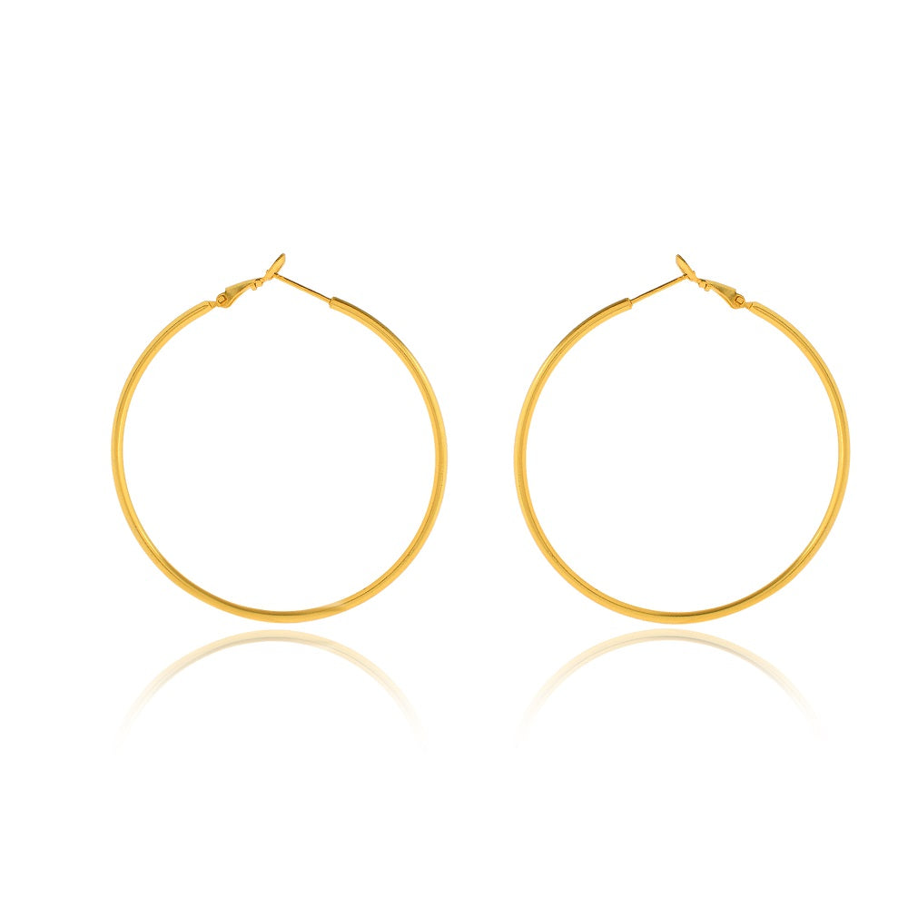 Circular Round Hoop Earrings - Medium