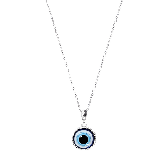 Evil Eye Silver Chain Pendant For Boys And Girls