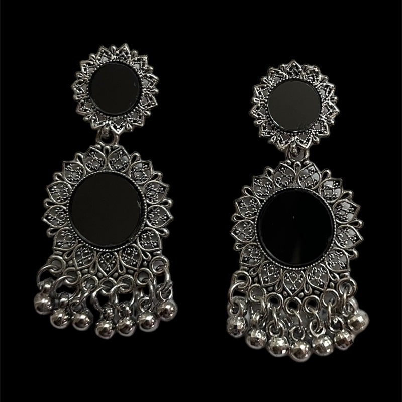 Black Mirror Circular Jhumki