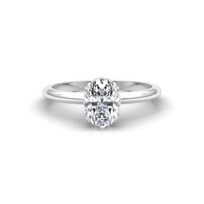 Solitaire Ring -  Silver Plated - Adjustable Size