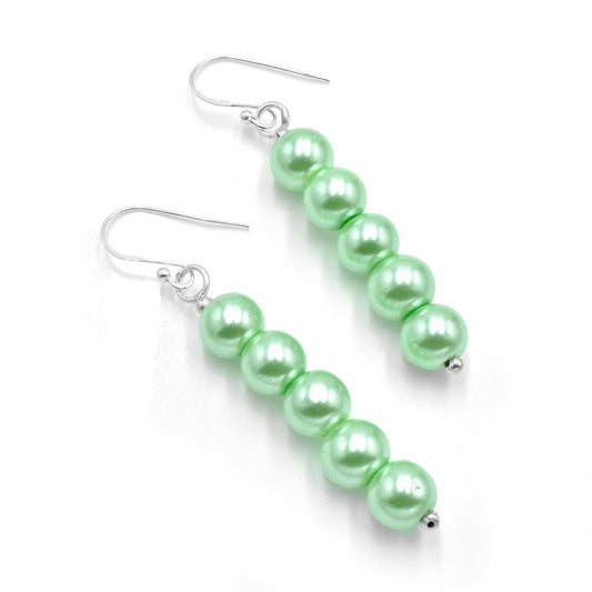 Green Pearl Earrings - Silvercliv