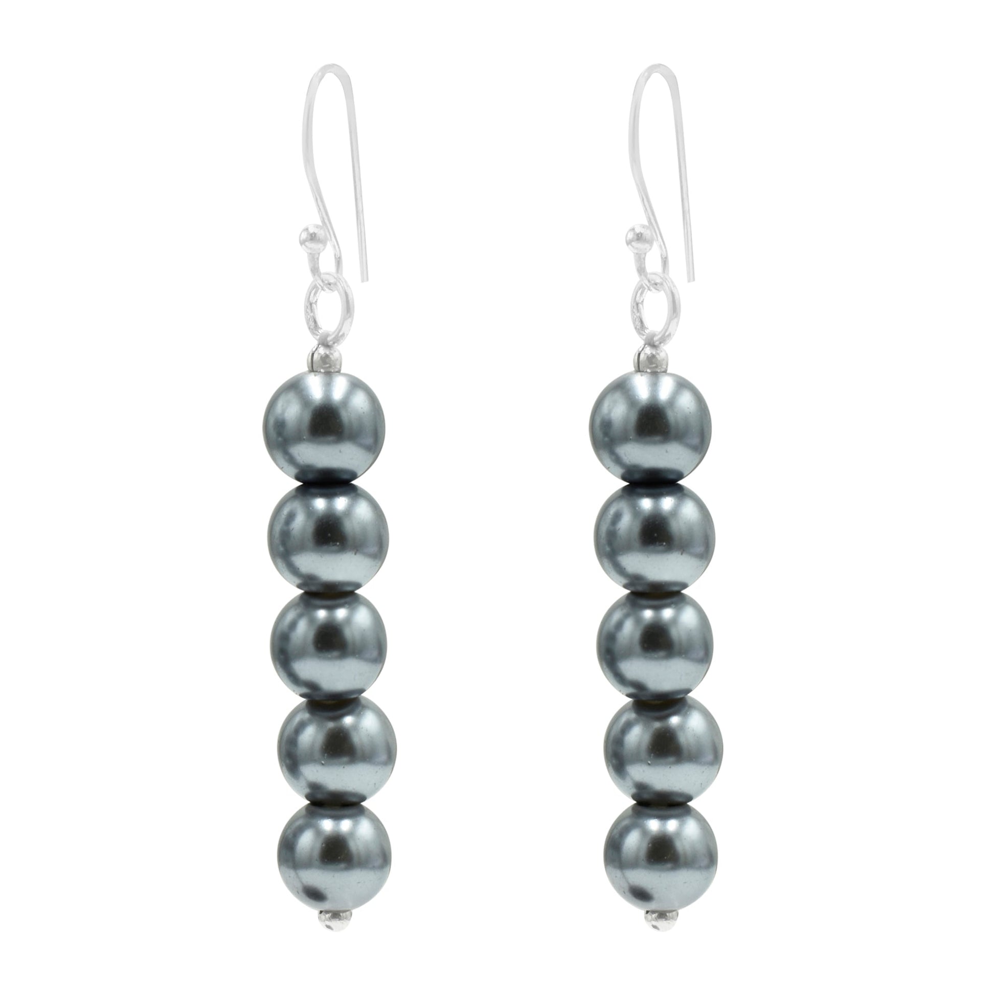 Metallic Grey Pearl Earrings - Silvercliv