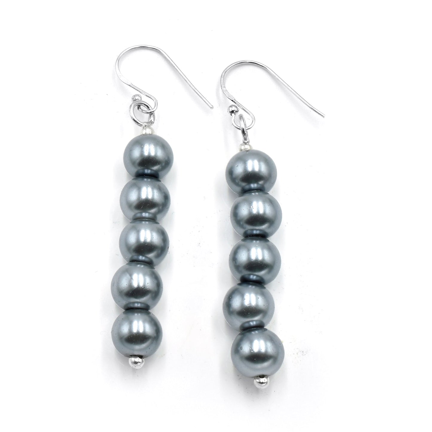 Metallic Grey Pearl Earrings - Silvercliv