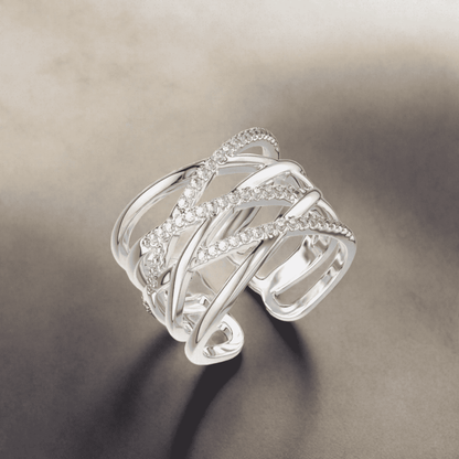 Crossiant Silver Ring - Silvercliv