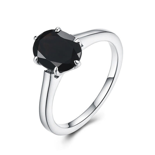 Black Onyx Solitaire Ring