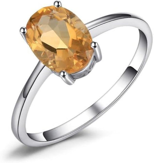 Brown Citrine Imitation Stone Solitaire Ring