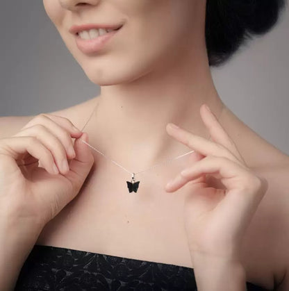 Black Butterfly Pendant - Small