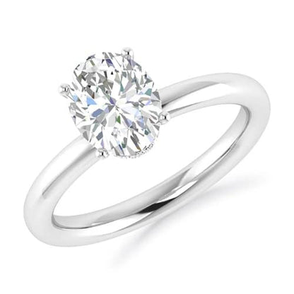 Solitaire Ring -  Silver Plated - Adjustable Size