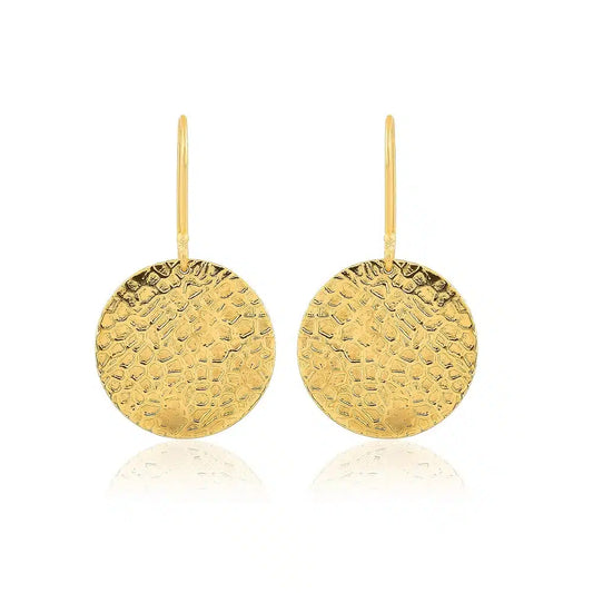 Textured Coin Disc Earrings