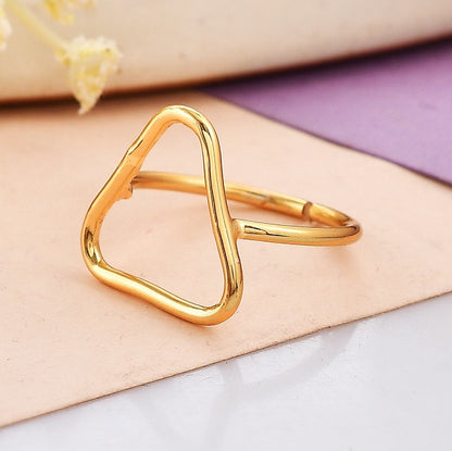 Geometric Triangle Shape Designed Fashion Ring - Free Size